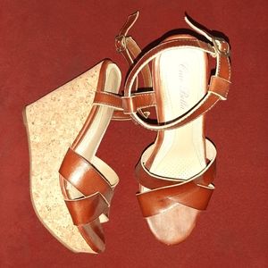 Brown sandel wedges
